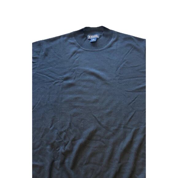 BROOKS BROTHERS Black XXL 100% Extra Fine Italian Merino Wool Sweater Mock Neck - Picture 2 of 9